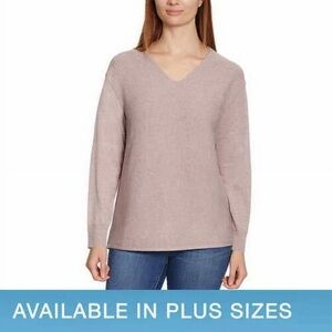 Ella Moss Ribbed V-Neck Sweater - Blush